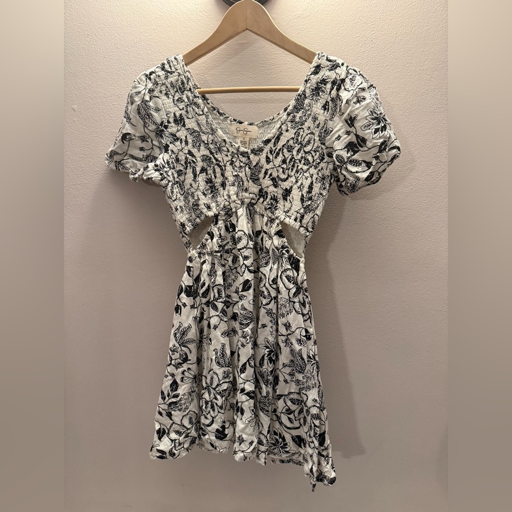 Jessica Simpson Black and White Floral Mini Dress